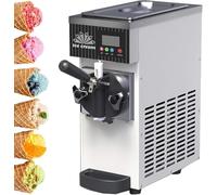 GTANND Machine à Glace Commerciale à Un Parfum, Machine à Glace Verticale, Machine à Glace Commerciale de comptoir à Une tête, débit de 4 à 5 kg/h, écran LCD. White