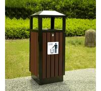 GTANND Poubelle D'extérieur En Acier Inoxydable, Avec Seau Intérieur, Cendrier, Pour Patio Intérieur Et Extérieur, MX-5212-Brown