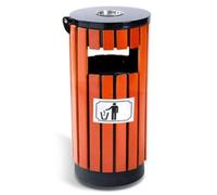 GTANND Poubelle D'extérieur, Poubelle D'extérieur En Acier Inoxydable, Avec Seau Intérieur, Cendrier, Poubelle, Pour Patio Intérieur Et Extérieur,MX-5112-Red