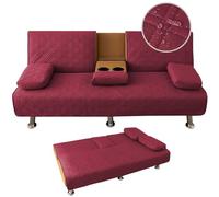 GTATBTG Lot de 4 housses de canapé-lit clic-clac imperméables avec futon pliable convertible, accoudoirs amovibles et porte-gobelets, housse incluse Camel
