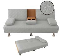 GTATBTG Lot de 4 housses de canapé-lit clic-clac imperméables avec futon pliable convertible, accoudoirs amovibles et porte-gobelets, housse incluse Camel