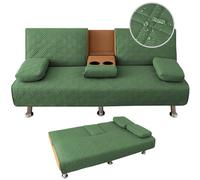 GTATBTG Lot de 4 housses de canapé-lit clic-clac imperméables avec futon pliable convertible, accoudoirs amovibles et porte-gobelets, housse incluse Camel