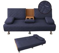 GTATBTG Lot de 4 housses de canapé-lit clic-clac imperméables avec futon pliable convertible, accoudoirs amovibles et porte-gobelets, housse incluse Camel