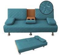 GTATBTG Lot de 4 housses de canapé-lit clic-clac imperméables avec futon pliable convertible, accoudoirs amovibles et porte-gobelets, housse incluse Camel