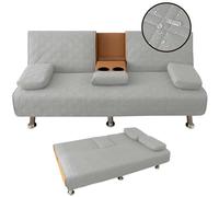 GTATBTG Lot de 4 housses de canapé-lit clic-clac imperméables avec futon pliable convertible, accoudoirs amovibles et porte-gobelets, housse incluse Camel