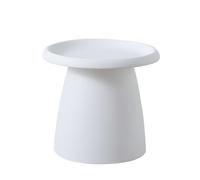 GTATBTG Table basse ronde moderne en plastique - Forme champignon nordique - Petite table basse pour balcon - Mini table d'appoint en plastique - Blanc - Couleur unie - 71,1 x 71,1 x 35,6 cm (L x l x