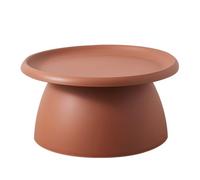 GTATBTG Table basse ronde moderne en plastique - Forme champignon nordique - Petite table basse pour balcon - Mini table d'appoint en plastique - Blanc - Couleur unie - 71,1 x 71,1 x 35,6 cm (L x l x