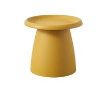 GTATBTG Table basse ronde moderne en plastique - Forme champignon nordique - Petite table basse pour balcon - Mini table d'appoint en plastique - Blanc - Couleur unie - 71,1 x 71,1 x 35,6 cm (L x l x