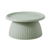 GTATBTG Table basse ronde moderne en plastique - Forme champignon nordique - Petite table basse pour balcon - Mini table d'appoint en plastique - Blanc - Couleur unie - 71,1 x 71,1 x 35,6 cm (L x l x