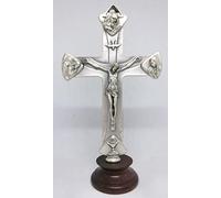 GTBITALY 10.064.30 Croix avec base en bois crucifix Troisième millénaire Padre Fil Spirito Communion émaillé à la main