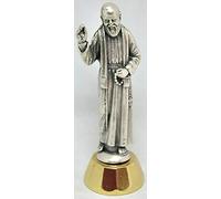 GTBITALY 40.009.30 028 Statue Silouette Padre Pio Argent sur Base Or Doré Mesure 7 cm