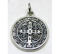 GTBITALY 60.048.30 Médaille de Saint Benoît Argent de 2 cm avec Anneau Exorcisme, Argent