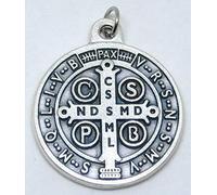GTBITALY 60.049.30 Médaille de Saint Benoît Argent de 32 mm avec Anneau exorciste exorcisme
