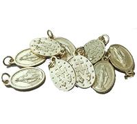 GTBITALY 60.973.20 Médaille Madonna Miraculeuse Logo Original Prière en Latin avec Bague Or Doré Mesure 2,5 cm 25 mm x 10 pièces Lot Stock