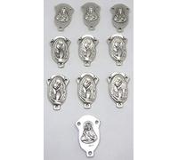 GTBITALY LR15A Crocire Madonna et sacré Cœur de Jésus pour chapelet en argent galvanisé pour 10 pièces, mesure 2 cm