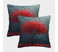 GTDKSUEVG Arbre de Vie Taies Oreiller Lot de 2 en Decoration Canapé Housses de Coussin pour Chambre, Chaise, Lit, Jardin 50x50cm