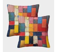 GTDKSUEVG Blocs colorés Taies d'oreiller Lot de 2 en Canapé Coussins Housses de Coussin pour Chambre, canapé, Chaise, Voiture, Lit,Jardin 50x50cm