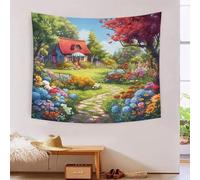 GTDKSUEVG Chalet de montagne et forêt 3D Effet Tapisserie DécoSourision Murale Tapisserie Murales DécoSourision Murale En Tissu Pour La Chambre À Coucher Le Salon Le Dortoir Tapisserie 150cmx200cm