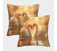 GTDKSUEVG Le Cygnes Decoration Canapé Housse Coussin Canapé Coussins Lot de 2 en pour Maison Salon Chambre Canapé Décoration 40x40cm