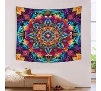 GTDKSUEVG Mandala fleurs 3D Effet Tapisserie Décoration Murale Tapisserie Murales Tapisserie Murale Tissu Pour Chambre Salon Serviette De Plage Tapisseries 130cmx150cm