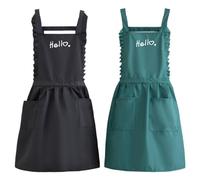 GTDOOCE 2 Pack Tablier de Cuisine pour Femme, Serveuse - pour Restaurant et Familial