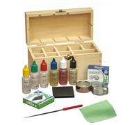 GTE Kit de test pour bijoux en métal précieux - Boîte en bois - 30 loupes à œil - 10 K 14 K 18 K 24 K
