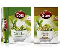 GTEE Green Tea Bags - Regular & Green Tea Bags - Ginseng, 25 Tea bags (Pack of 2)