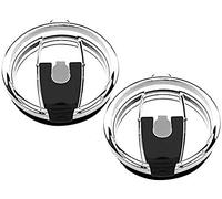 Gteller Couvercle de rechange pour gobelet de 591 ml, 887 ml, résistant aux éclaboussures, anti-fuite, anti-déversement et compatible avec la paille (591 ml, noir, double trou)