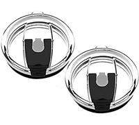 Gteller Couvercle de rechange pour gobelet de 591 ml, 887 ml, résistant aux éclaboussures, anti-fuite, anti-déversement et adapté à la paille (897 ml, noir, double trou)