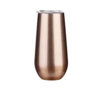 Gteller Gobelet à champagne sans pied en acier inoxydable de 177 ml avec couvercle, isotherme à double paroi - Tasse de voyage parfaite pour le vin, le café, les boissons, le champagne, les cocktails,