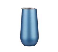 Gteller Gobelet à champagne sans pied en acier inoxydable de 177 ml avec couvercle, isotherme à double paroi - Tasse de voyage parfait pour le vin, le café, les boissons, le champagne, les cocktails,