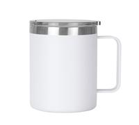 Gteller Tasse à café de 355 ml avec poignée, double paroi isotherme en acier inoxydable pour garder au chaud et au froid (blanc)