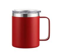 Gteller Tasse à café de 355 ml avec poignée, double paroi isotherme en acier inoxydable pour garder au chaud et au froid (rouge)