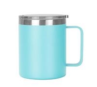 Gteller Tasse à café de 355 ml avec poignée, double paroi isotherme en acier inoxydable pour garder au chaud et au froid (bleu clair)