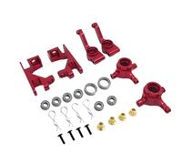 GTFRUQAS PièCes RéParation Rc pour Traxxas pour Slash 4X4 1/10 Bloc De Direction en Métal Bloc De Roulette pour Porte-essieu De Moyeu en C avec Roulement À Billes Pièces De Voiture RC(Red)