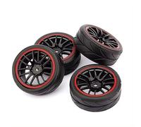 GTFRUQAS Pneus Voiture Rc pour Voiture De Tourisme sur Route RC 1/10, 4 Pièces, Jantes De Moyeu De 12mm Et Pneus en Caoutchouc