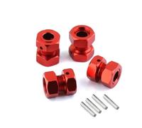 GTFRUQAS pour Arrma 6S pour Typhon pour Limitless pour Mojave pour Felony 1/7 Pièces Accessoires Rechange Roues Hexagonales Métal 17 Mm Voiture Télécommandée Accessoires Voitures RC(Red)
