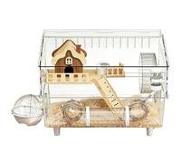 GTFYUDGH Cage pour Hamster,Double étage Habitat Transparent en Acrylique | Maison pour Hamster,pour Jeux Extérieur, Maison, Observation Intérieure, Animalerie