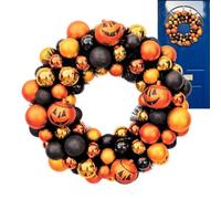 GTFYUDGH Couronnes D'Halloween Pour Porte D'entrée - Couronne Sphérique Citrouille Halloween - Décoration Pour Intérieur Et Extérieur, Fêtes, Cheminée, Ferme, Maison, Fenêtre, Mur, Moisson, Décoration