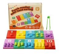 GTFYUDGH Jouets de Tri de Couleurs,Jeu Éducatif De Maths avec Perles À Clip - Jeu d'Association de Comptage en Bois - pour Garçons 3+ Maison École Fête d'anniversaire Réunion