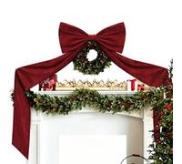 GTFYUDGH Nœud De Cime Sapin Décoration Couronne Rouge avec Longs