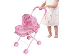 GTFYUDGH Poussette pour Poupée,Poussette Jeu D Interieur avec Canopee | Pliable Jeu d'Imitation - pour Filles Garçons Voyage Fête Anniversaire Maison