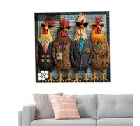 GTFYUDGH Puzzles Animaux,1000 Pièces Décoration D'Intérieur avec Lunettes De Soleil | Puzzle Réaliste Poule Ferme | pour Amateurs Salon Table Bureau Bar Intérieur Entrée Appartement Couloir