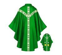 GTFYUDGH Robe de Pasteur pour Hommes | Tenue De Prêtre Pour Église Avec Chasuble | Costume De Robe De Clergé Brodée - Pour Hommes Cosplayer Masquerades Carnavals Scène Séance Photo Mariage Fête De