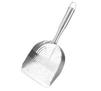 GTFYUDGH Scoop de litière en Acier Inoxydable, Scoop de litière de Chat | Scooper de Chat en métal - Poignée Ergonomique, Caca de Chaton Creux Creux, Fournitures pour Animaux de Compagnie, Sauve Une