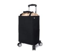 GTGXZX Caddie de Courses Chariot de Courses Chariot Pliable À 5 roulettes Pivotantes Amovibles en Alliage D'aluminium Robuste Et Léger Chariot de Marché Caddie Courses(Black)