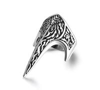 GTHIC Bague de Pouce en Acier Inoxydable pour Hommes Femmes Vintage Bec d'aigle Goth Anneaux Archer Bague Mode memento mori Bague Bijoux Animaux Cadeaux Taille 7