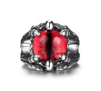 GTHIC - bague gothique en acier inoxydable pour hommes et femmes, rouge, jaune, gris, mauvais œil, Punk, griffe de Dragon, motard, bijoux cadeau, taille 5-15.5