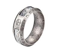 GTHIC Bague Viking Arbre de Vie en Acier Inoxydable de 8 mm pour Hommes et Femmes Noeud Celtique Argent Or Ton Yggdrasil Amulette Bague Vintage Unisexe Viking Bijoux Taille US 7-13