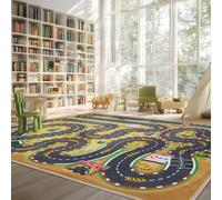 GthreeD Tapis de course de voiture, doux et antidérapant, lavable en machine, parfait pour les jeux éducatifs, l'apprentissage, la découverte, pour chambre d'enfant, salon, étude, salle de jeux, 160 x